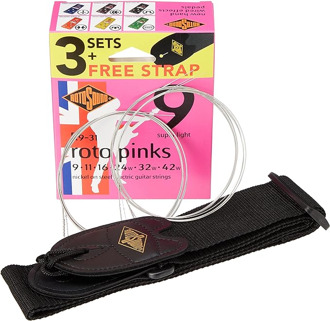 Rotosound 9-42 Pinks (Pack of 3)-image